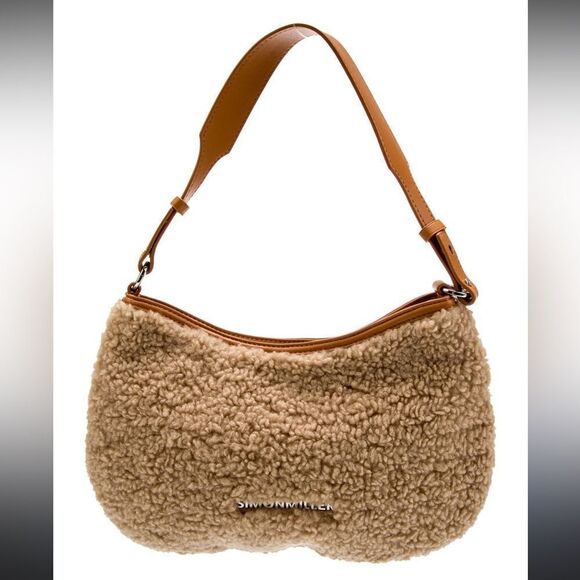 NWT Simon Miller Faux Sherpa Satchel Sasi Handbag Tan - Picture 1 of 13